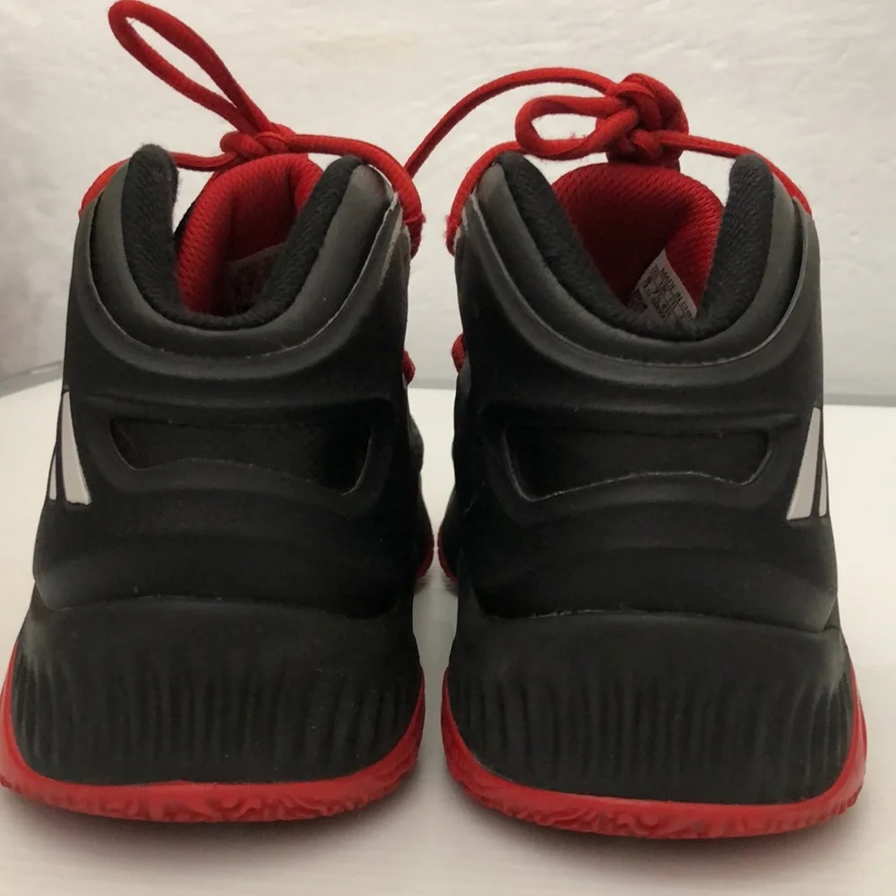 ADIDAS RED BLACK BASKETBALL SNEAKERS MENS SIZE 8
